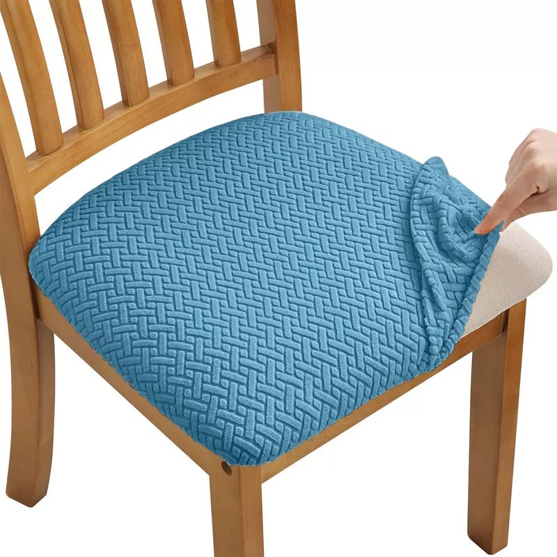 SUPERCENTER - Set 6 Funda Protectora Asiento Elástica Para Silla Comedor azul
