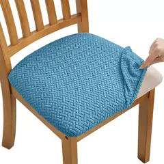 SUPERCENTER - Set 6 Funda Protectora Asiento Elástica Para Silla Comedor azul