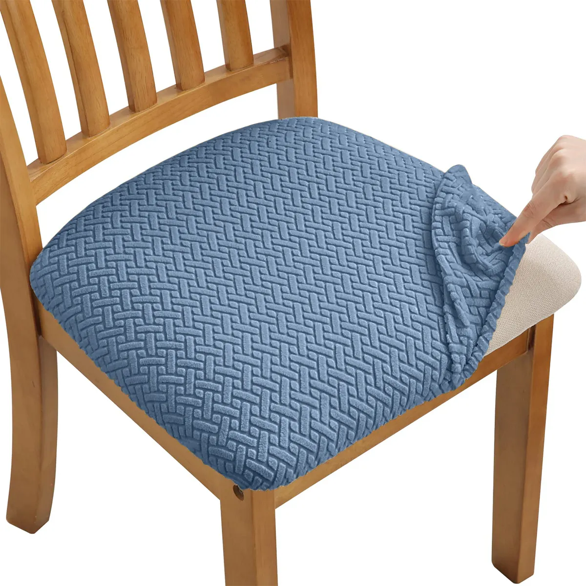 SUPERCENTER - Set 6 Funda Protectora Asiento Elástica Para Silla Comedor azul