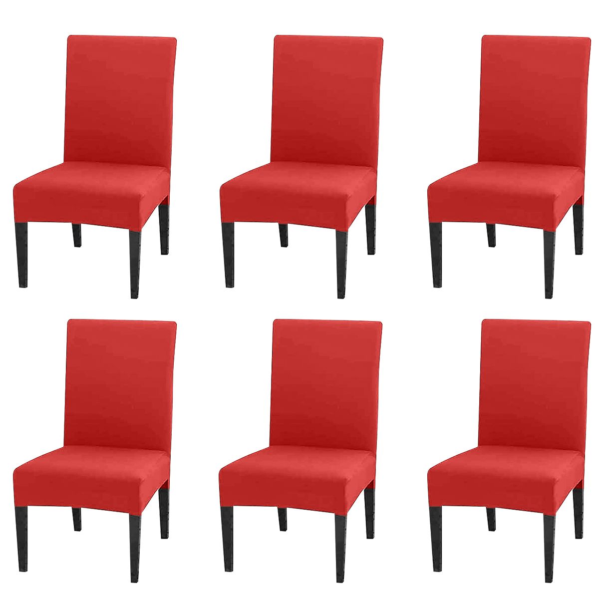 SUPERCENTER - Pack 6 Fundas Cubre Premium Comedor Asientos Tela Gruesa rojo