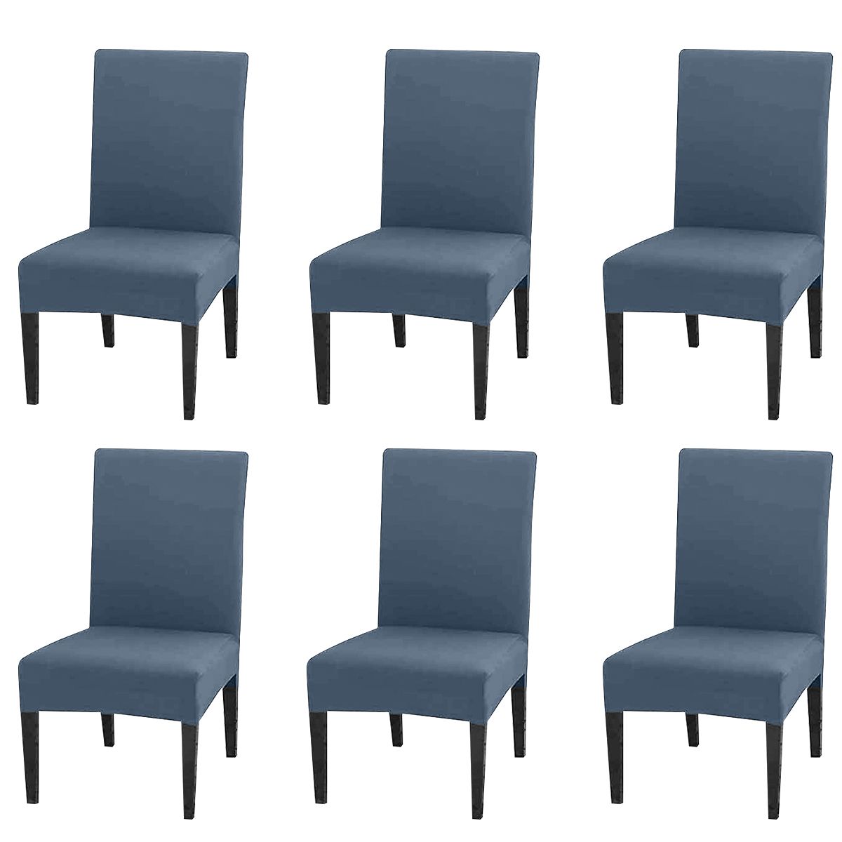 SUPERCENTER - Pack 6 Fundas Cubre Premium Comedor Asientos Tela Gruesa gris