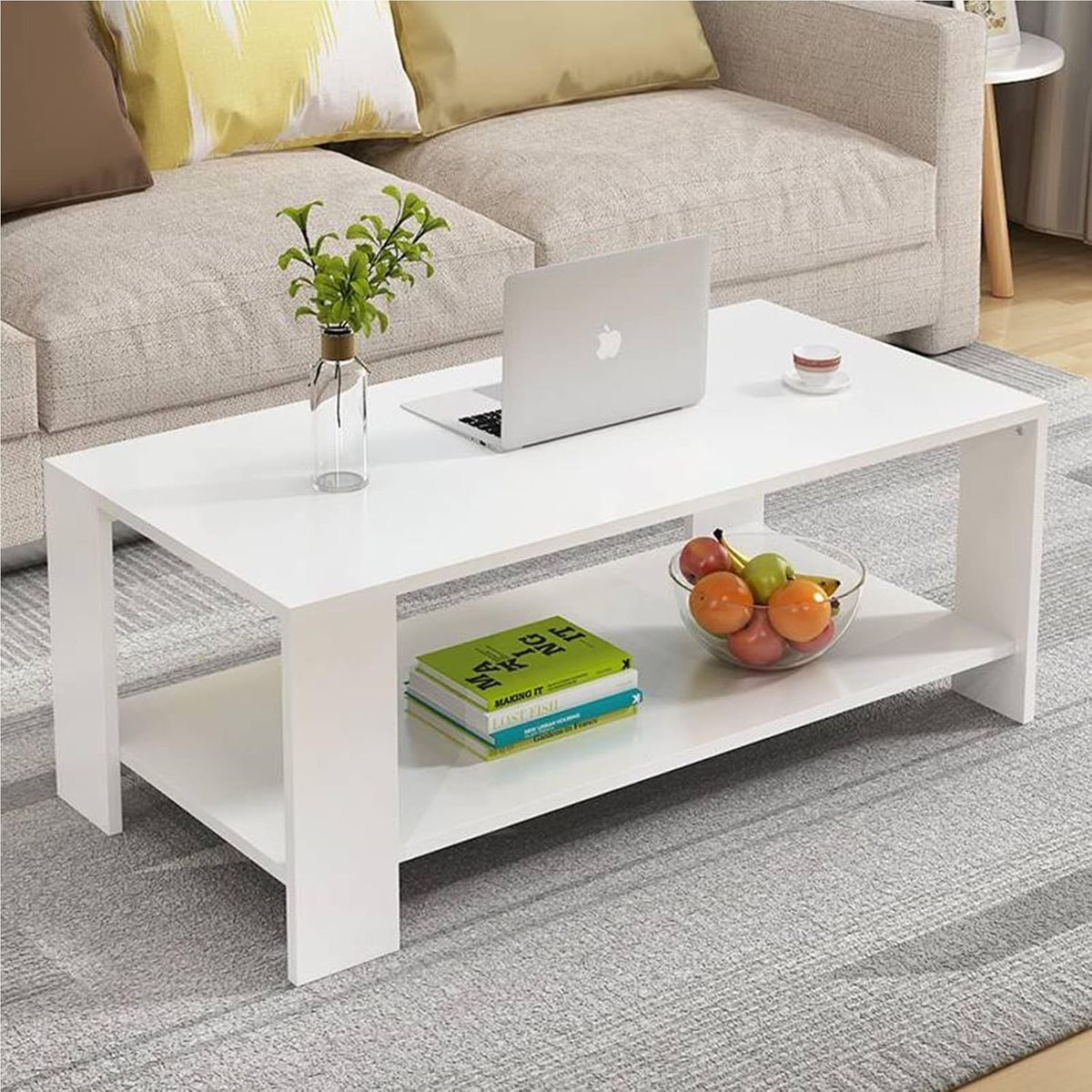 ARTDIY - Mesa de centro blanco 100×48×42cm