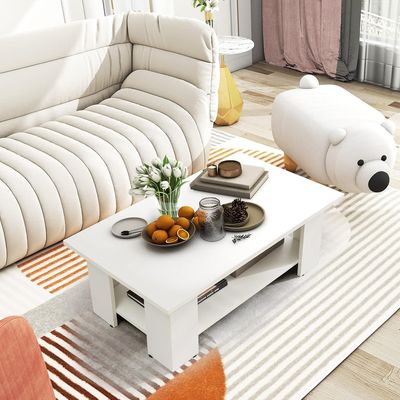 Imagen 2 del producto Mesa de centro blanco 100×48×42cm