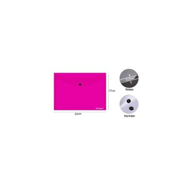 GENERICO - Carpeta Sobre Con Botón Fucsia 24x17 Cm
