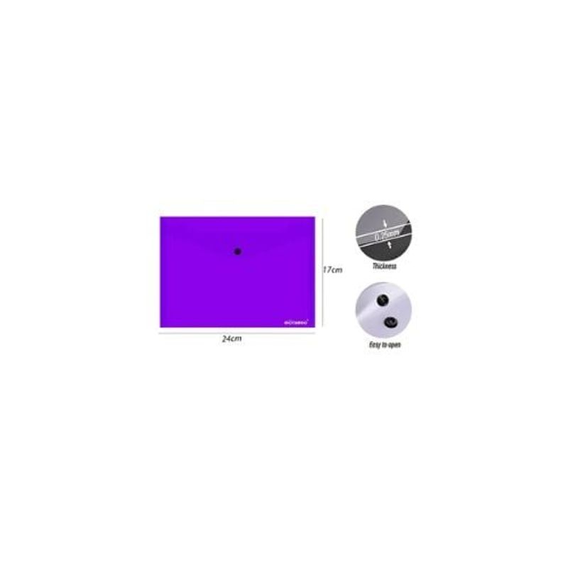GENERICO - Carpeta Sobre Con Botón Morado 24x17 Cm