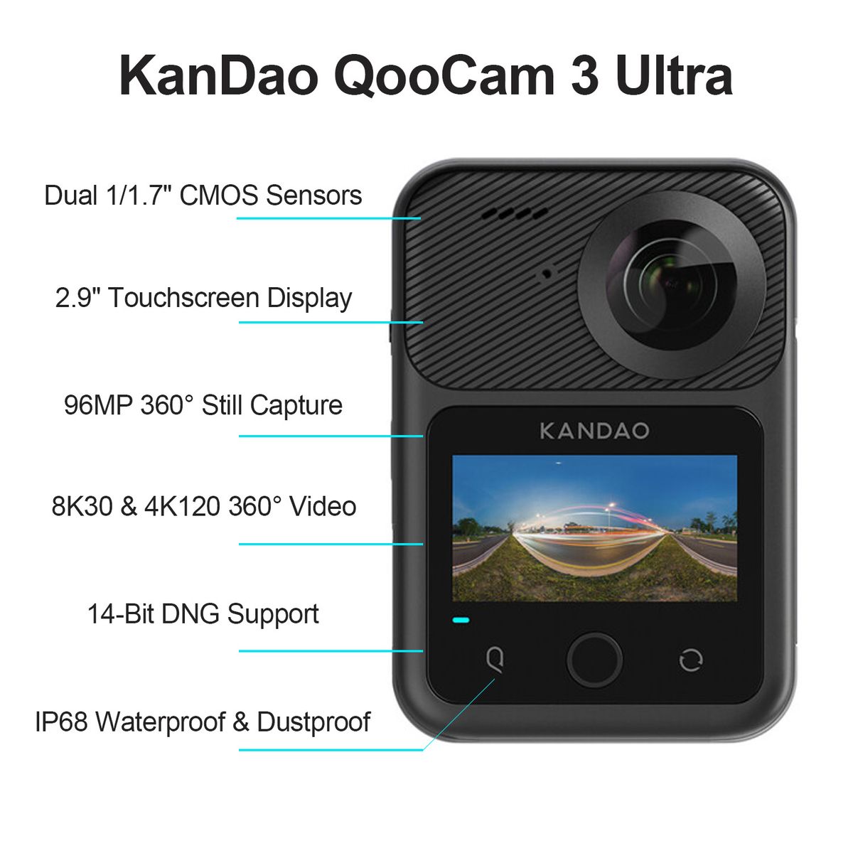 KANDAO - 8K Cámara de acción KanDao QooCam 3 Ultra