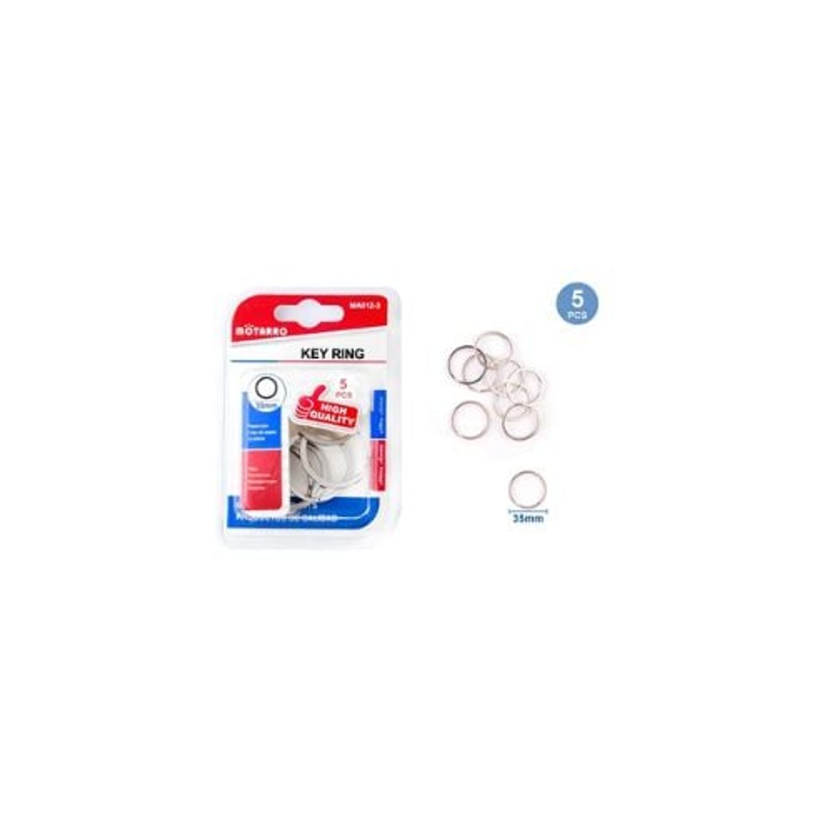 GENERICO - Llavero Argolla 3 5 Cm 5 Pcs