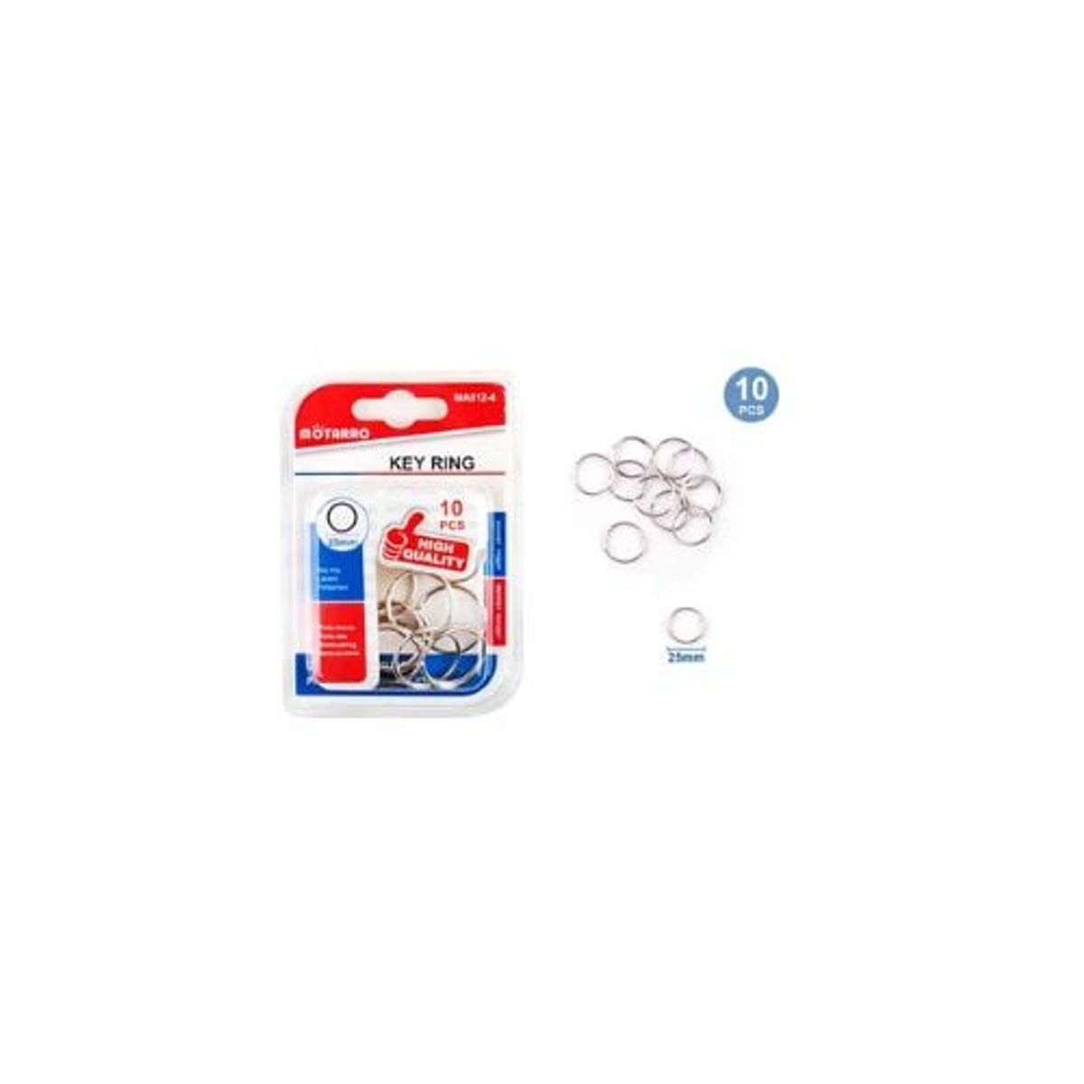 GENERICO - Llavero Argolla lisa 2 5 Cm 10 Pcs
