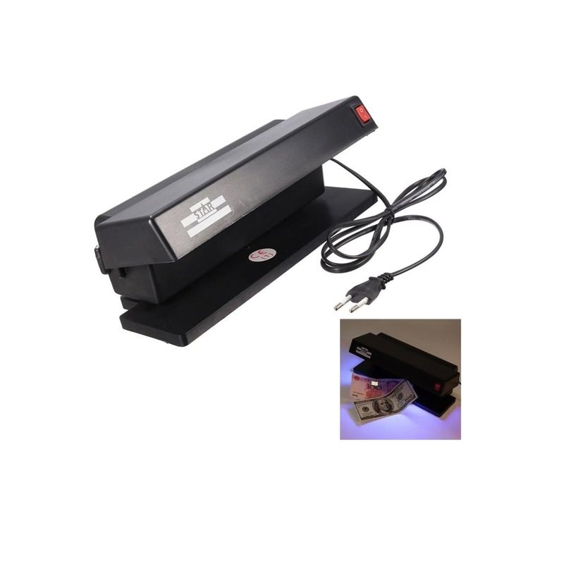GENERICO - Doble Detector De Billetes Falsos Luz Ultravioleta Negro