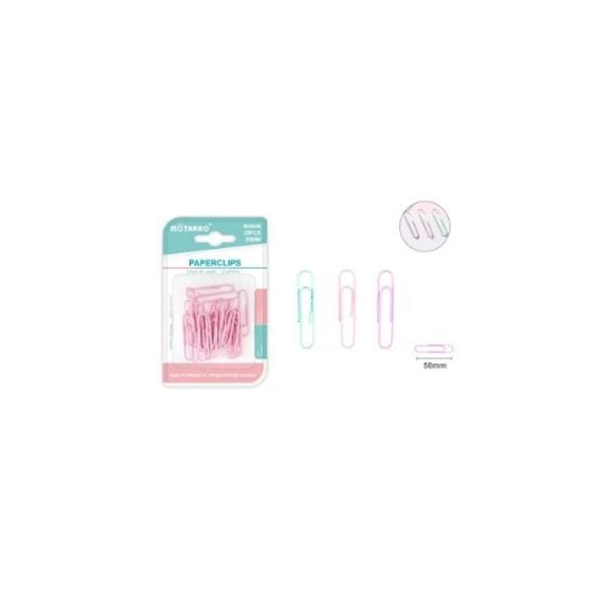 GENERICO - Clips De Papel Pastel 50 Mm 25 Pcs