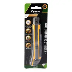TORRE - Cuchillo Cartonero Premium Chico 9mm Incluye Repuesto