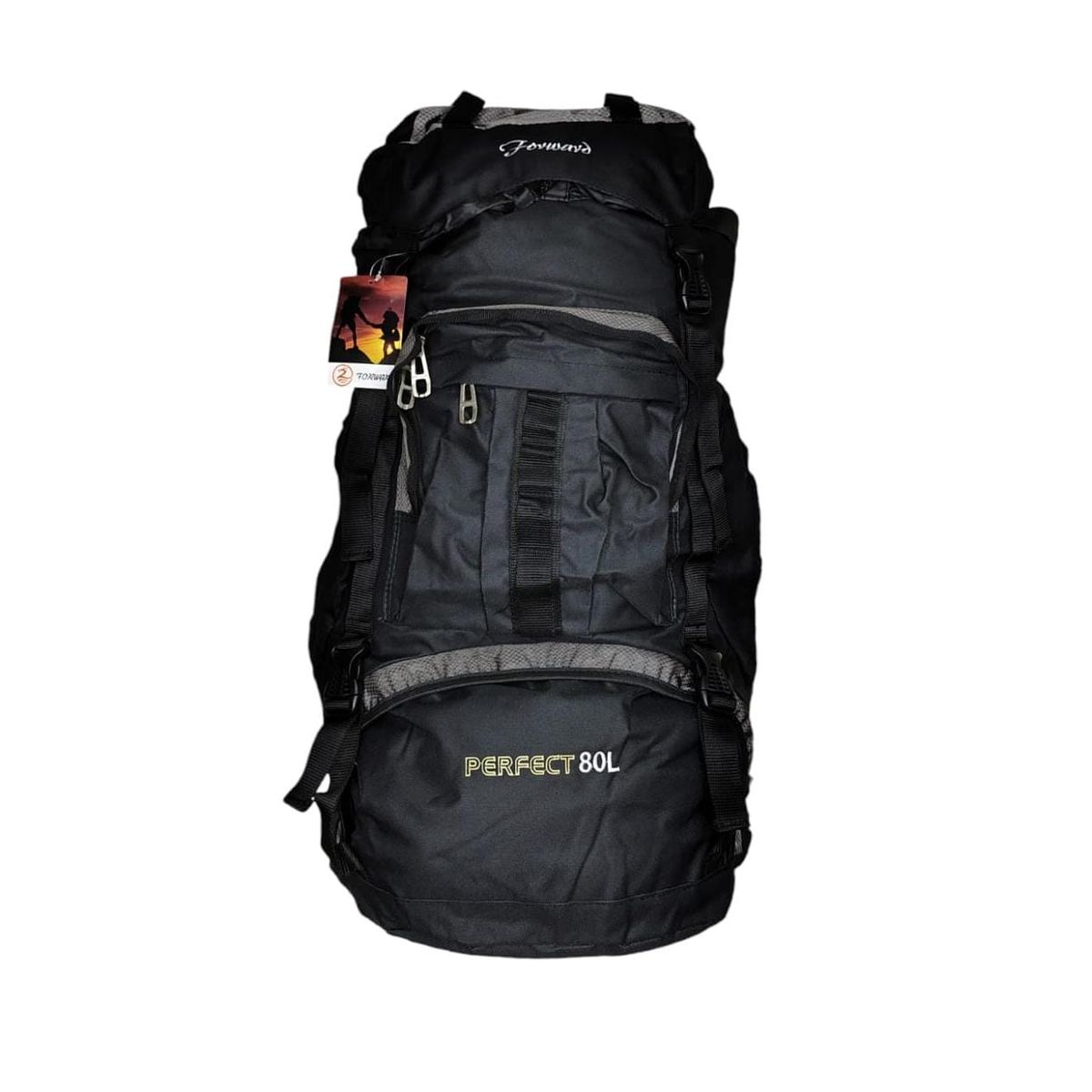 CHANGZHOU GILLIBRAND CAMPING OUTDOOR - Mochila De Camping  80 litros 65x40x20 cm NEGRO CON GRIS