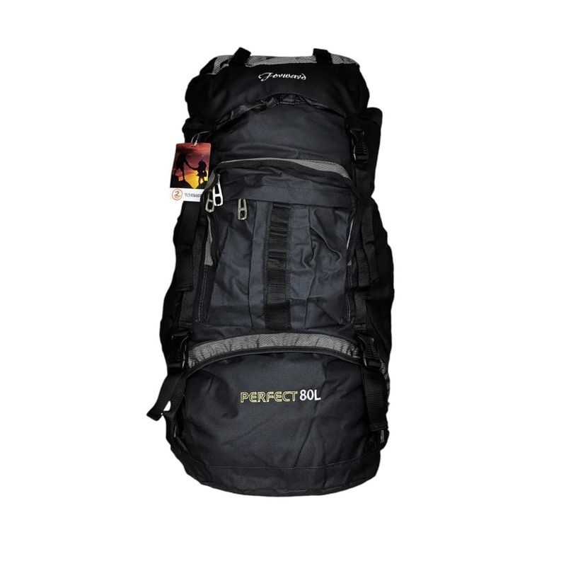 PERFECT CHOICE - Mochila 80 litros 65x40x20 cm NEGRO CON GRIS