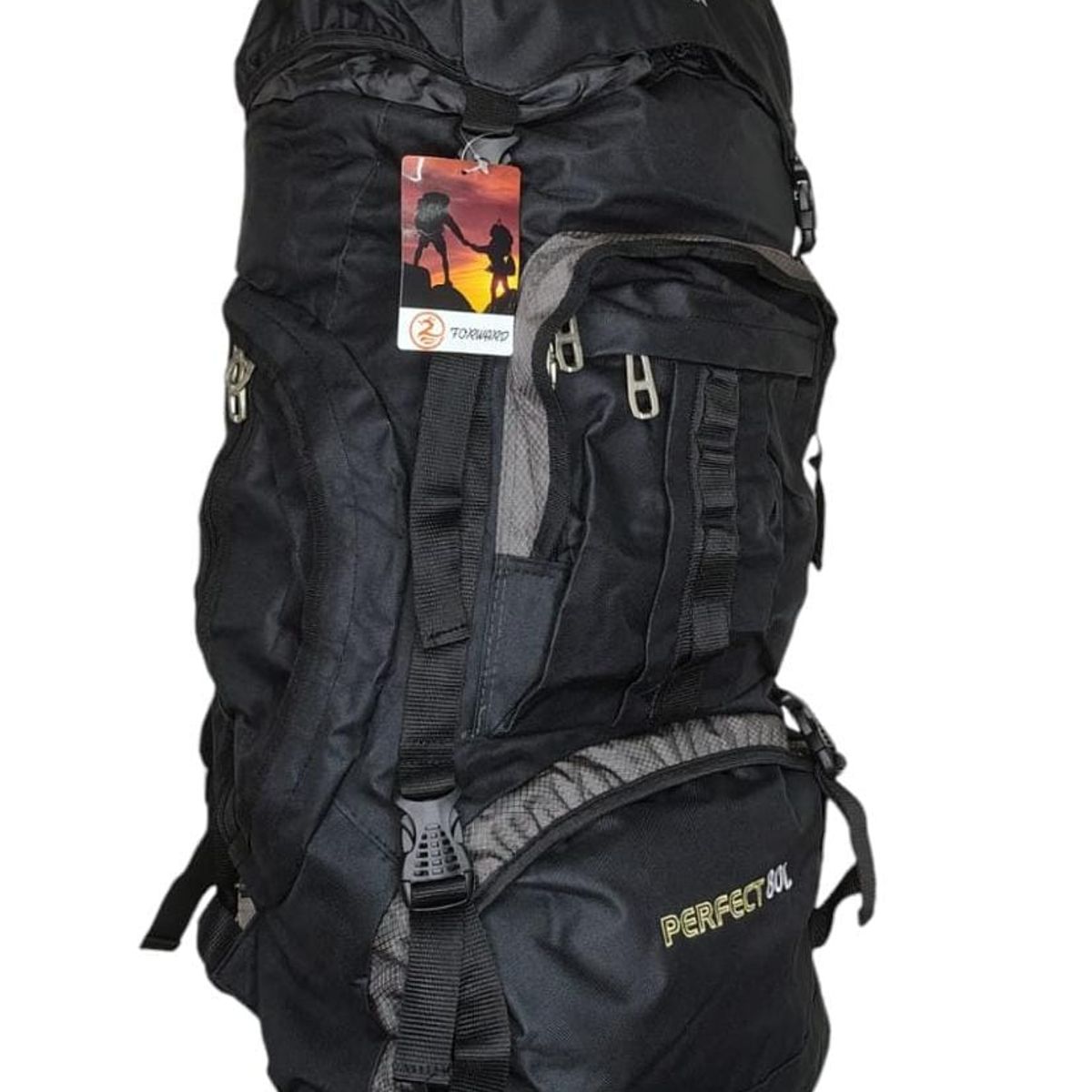 CHANGZHOU GILLIBRAND CAMPING OUTDOOR - Mochila De Camping  80 litros 65x40x20 cm NEGRO CON GRIS