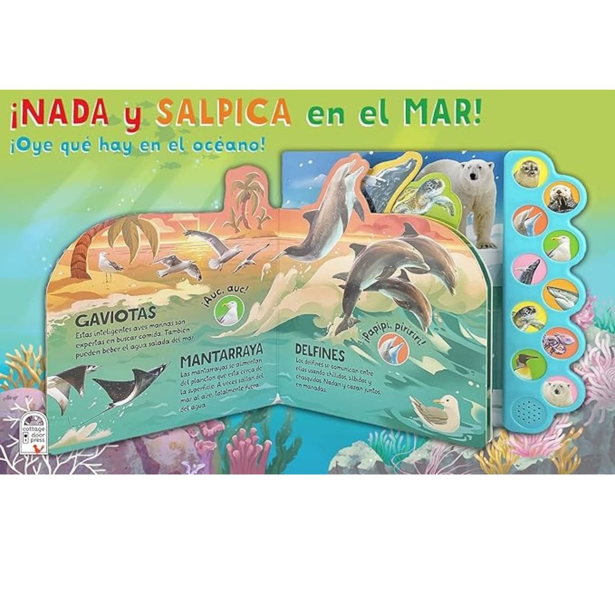 COTTAGE - Sonoro 10 sonidos del océano. ¡Nada y salpica en el mar!