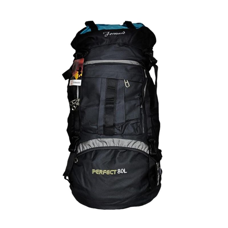 PERFECT CHOICE - Mochila 80 litros 65x40x20 cm NEGRO CON AZUL