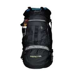 PERFECT CHOICE - Mochila 80 litros 65x40x20 cm NEGRO CON AZUL