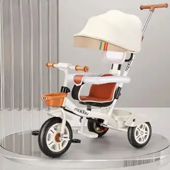 TATEE - Triciclo 5 En 1 multifuncional ajustable 360° Blanco