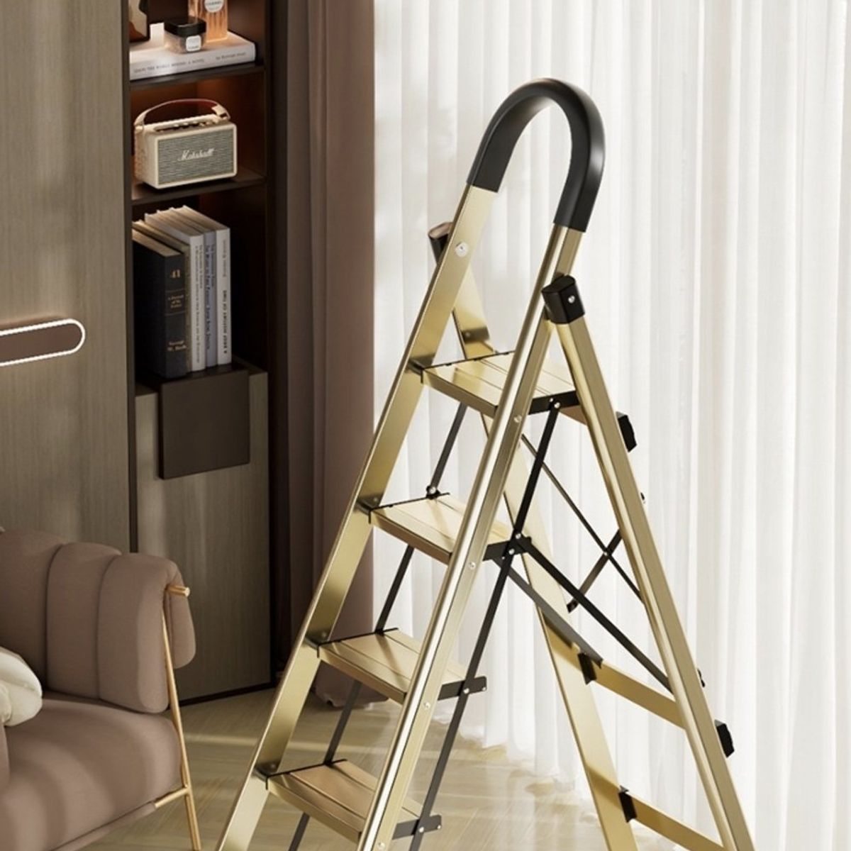 LUBABYCAS - Escalera De Aluminio Dorada 5 Escalones By LuBabycas