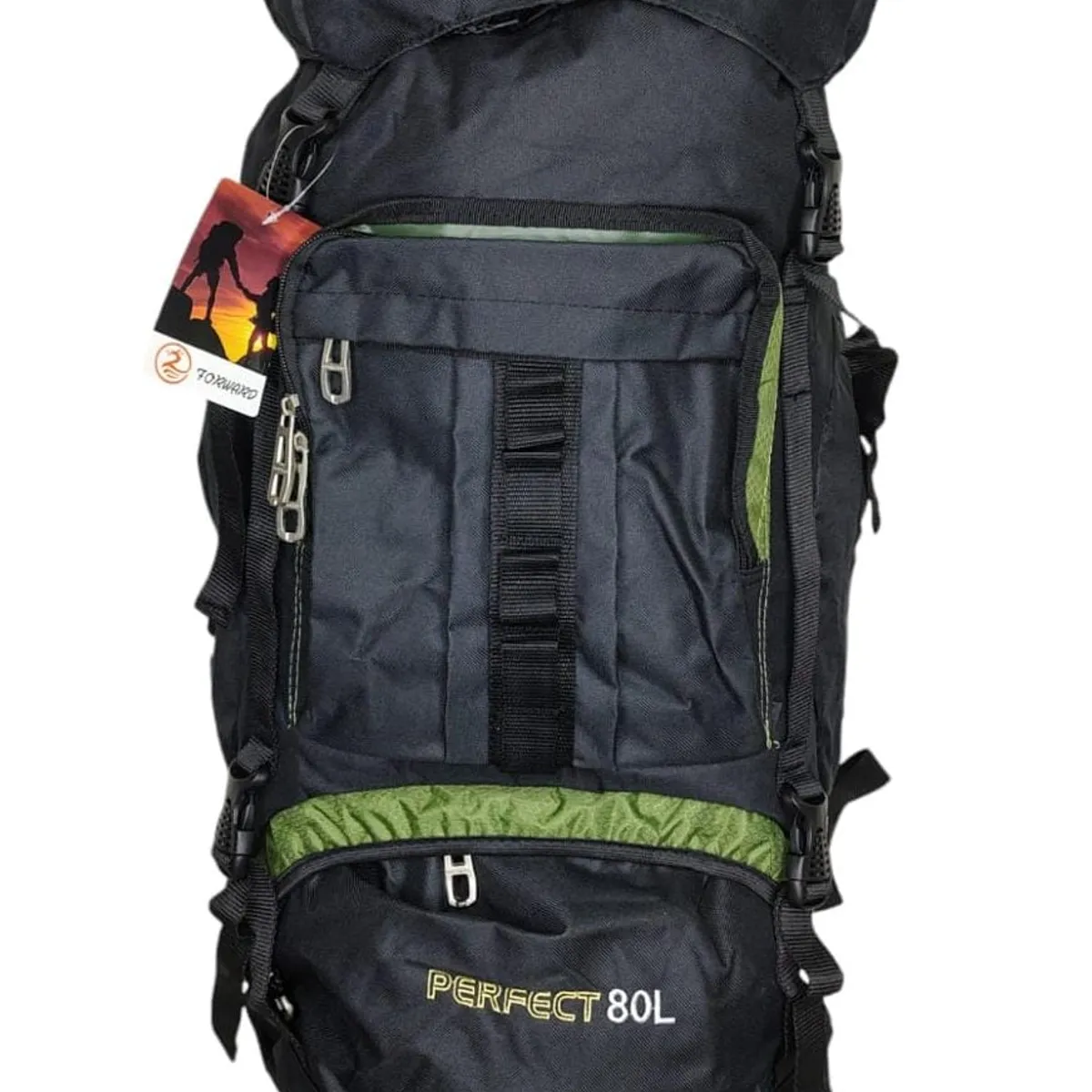 CHANGZHOU GILLIBRAND CAMPING OUTDOOR - Mochila de Camping 80 litros 65x40x20 cm NEGRO CON VERDE