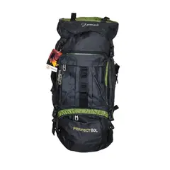 PERFECT CHOICE - Mochila 80 litros 65x40x20 cm NEGRO CON VERDE