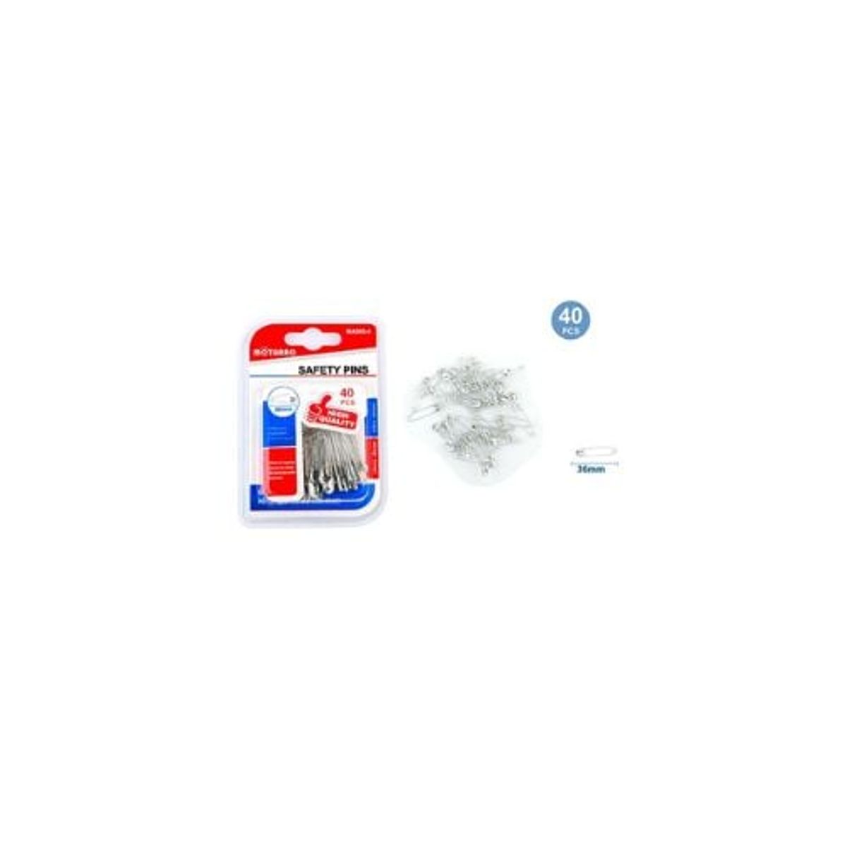 GENERICO - Alfiler De Gancho Plateado 40 Pcs