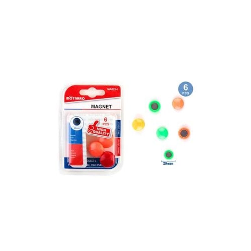GENERICO - Imán De Colores 6 Pcs