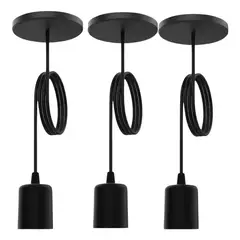 GENERICO - PackX3 Soquete Vintage E27 Lampara Colgante Rustica Techo
