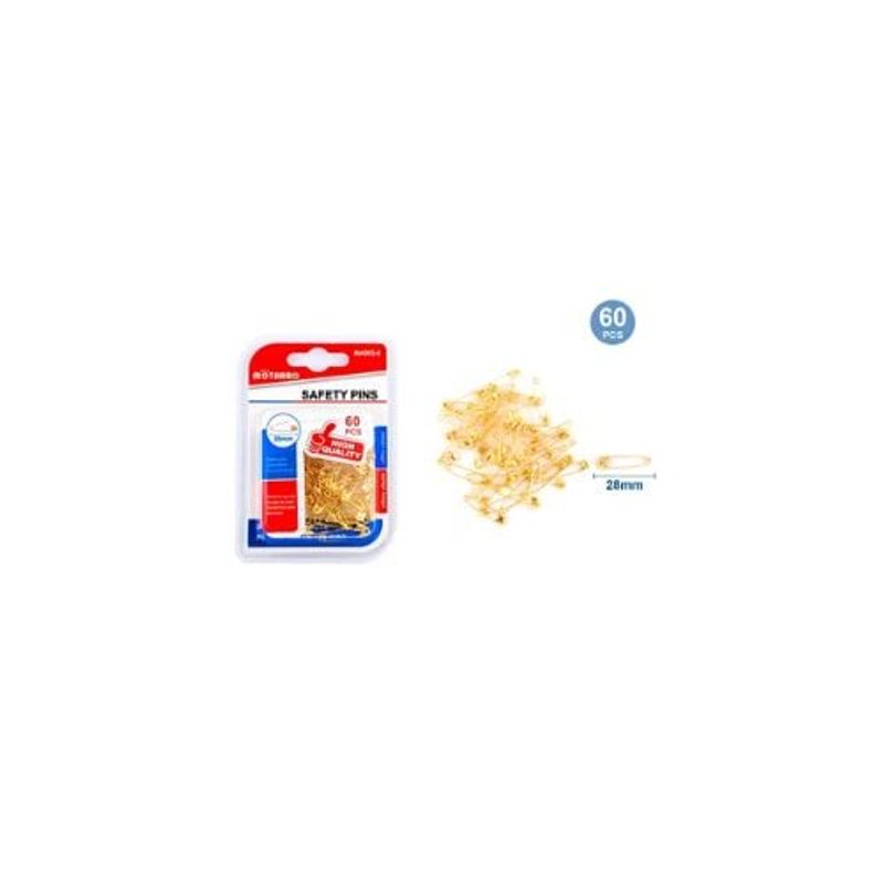 GENERICO - Alfiler De Gancho Dorado 60 Pcs