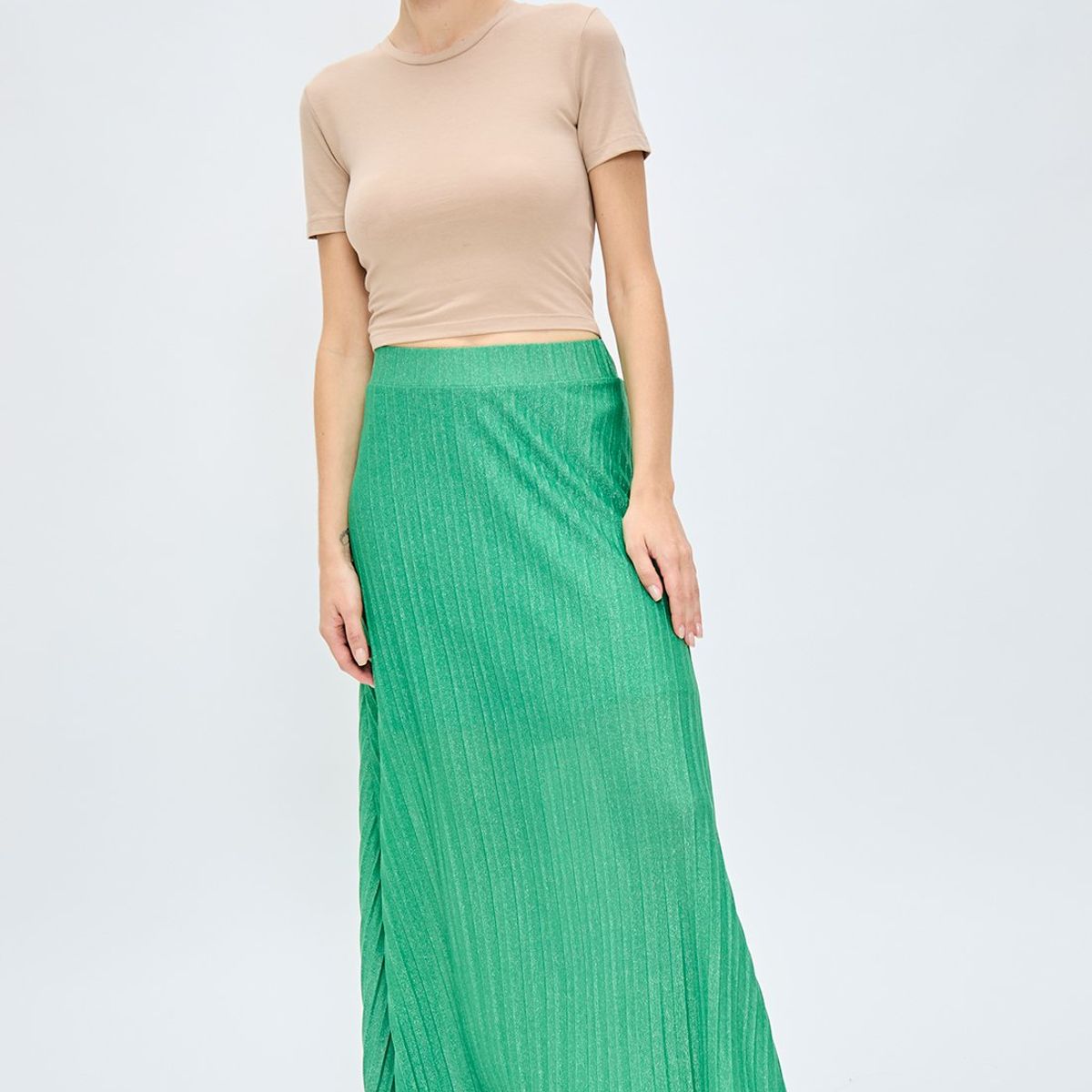 IO - Falda Larga Verde Musgo Mujer Io