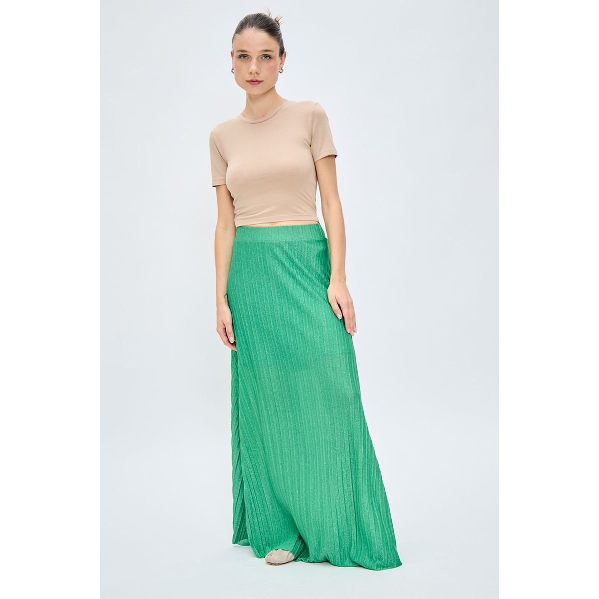 IO - Falda Larga Verde Musgo Mujer Io