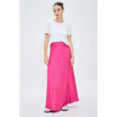 IO - Falda Lisa Larga Fucsia