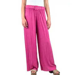 MPROPIA - Pantalon Palazzo Mujer Fiesta Cintura Elasticada Tela Plisada 140