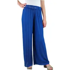 MPROPIA - Pantalon Palazzo Mujer Fiesta Cintura Elasticada Tela Plisada 140