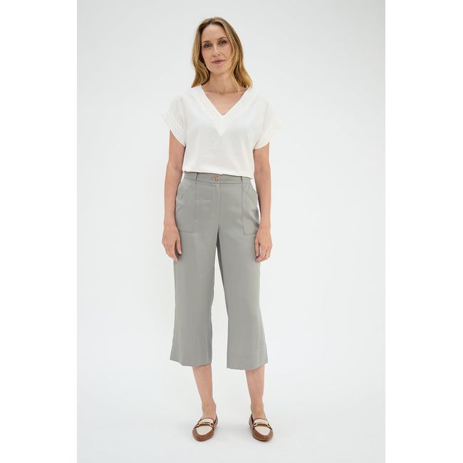 MA GRIFFE - Pantalon Casual Gris Mujer Magriffe