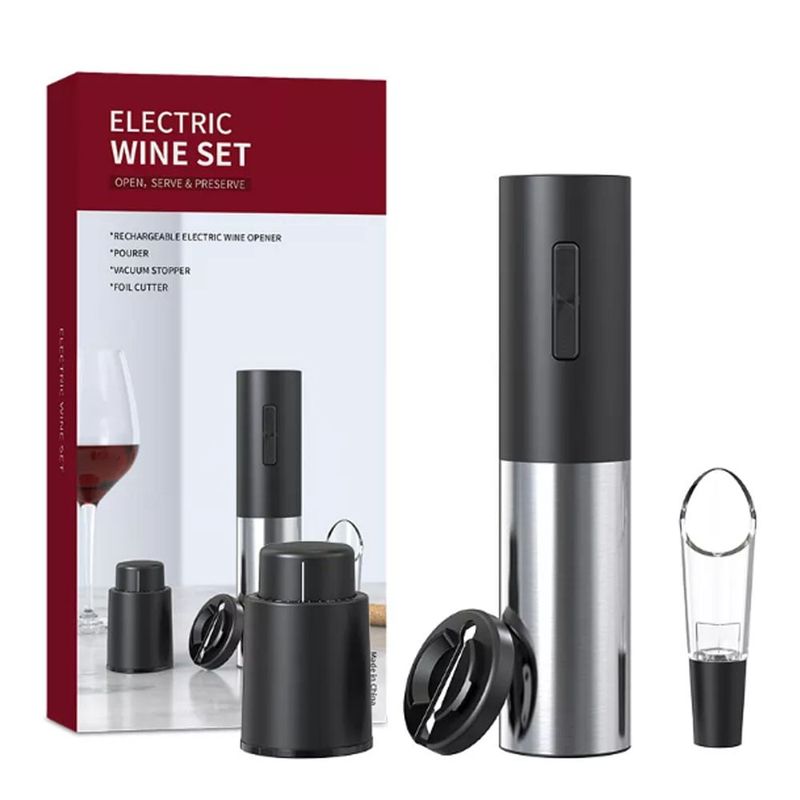 GENERICO - Kit de sacacorchos eléctrico recargable por Usb C para vino