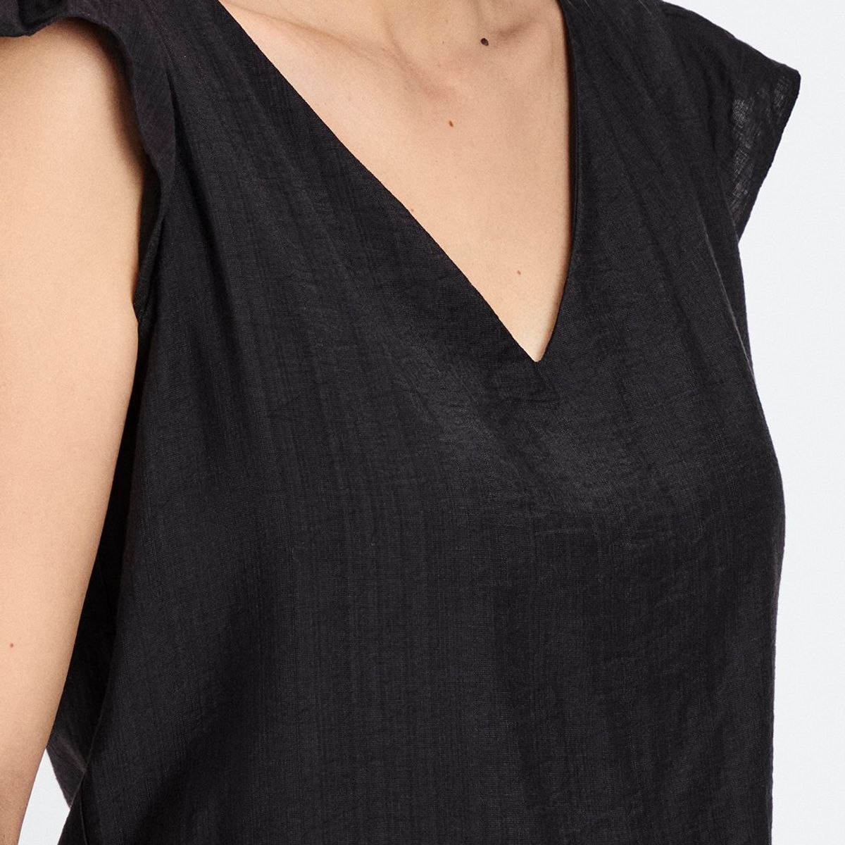 ASH - Blusa Manga Corta Negro Mujer Ash
