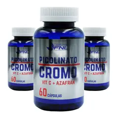 FNL - Picolinato De Cromo + Vit C + Azafran 180 Cápsulas Pack 3Frascos