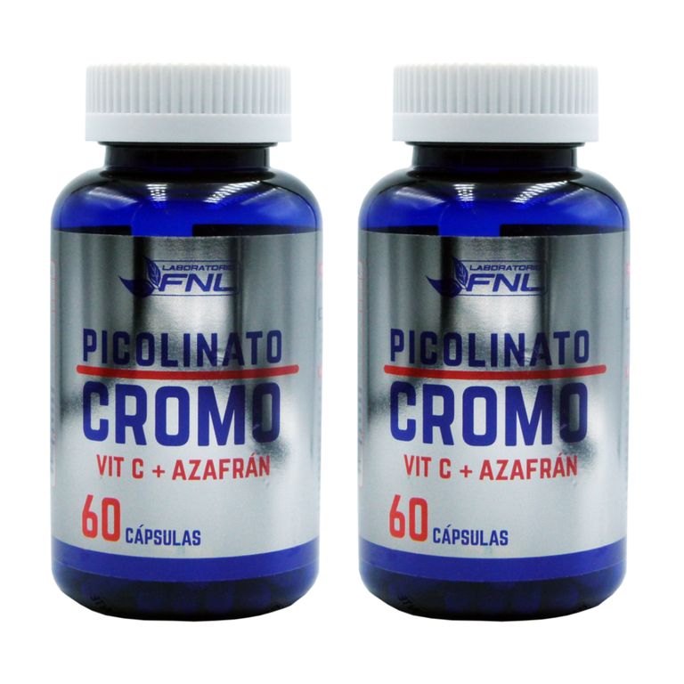 Picolinato De Cromo + Vit C + Azafran 120 Capsulas Pack 2Frascos