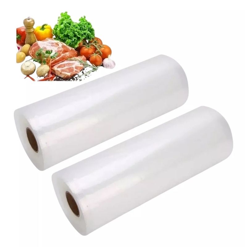 GENERICO - X2 Bolsas Para Sellado Al Vacio Alimentos Rollos 28cm 5mtrs