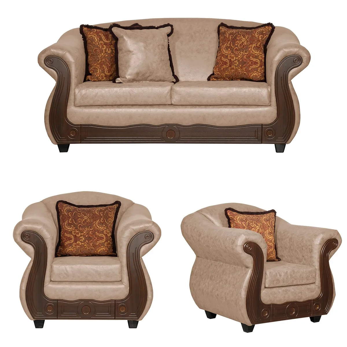 BLACK FACTORY - Juego de Living 2 1 1 Estambul Beige