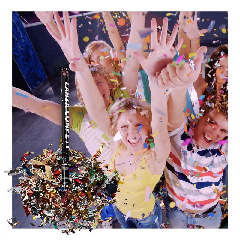 GENERICO - Lanza Confeti Multicolor Tubo 100cm 1 Pieza Cotillón Fiesta