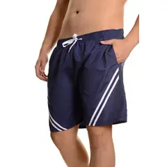 MPROPIA - Traje De Baño Hombre Forro Malla Líneas Diagonal 201