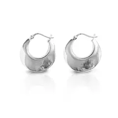ANDREA COGGIOLA JOYAS - Aros Argolla Bote 25mm Plata Fina 925