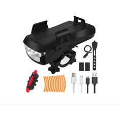 GENERICO - Luz Bicicleta Set Impermeable Carga Solar 4000 Mah 4 En 1