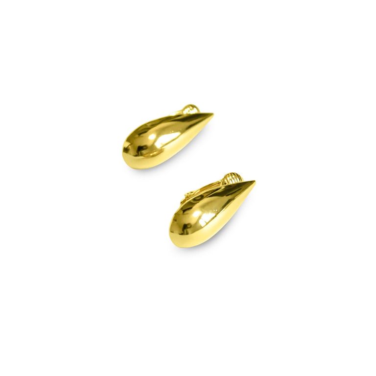 Aros Clip Gota Fina Enchapado Oro 18K Dorado TALLA UNICA