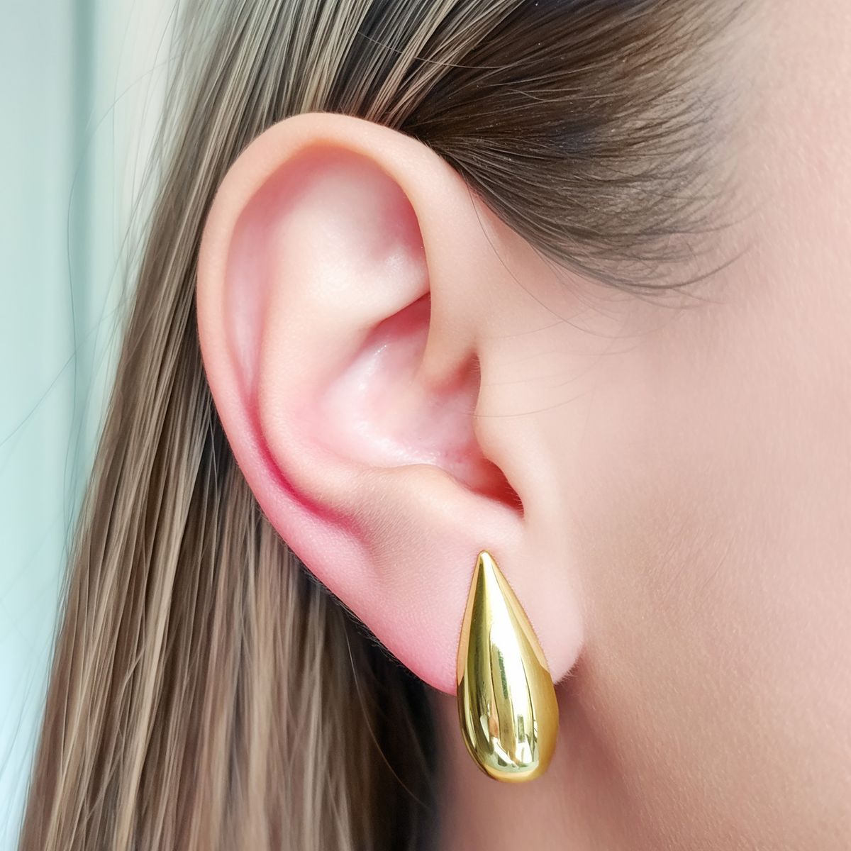 COGGIOLA - Aros Clip Gota Fina Enchapado Oro 18K