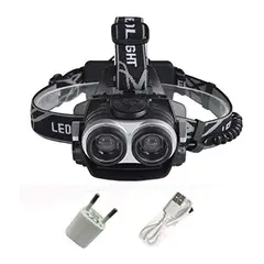 GENERICO - Linterna Frontal Con Usb, Recargable Batería 18650