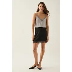 ASH - Falda Corta Negro Mujer