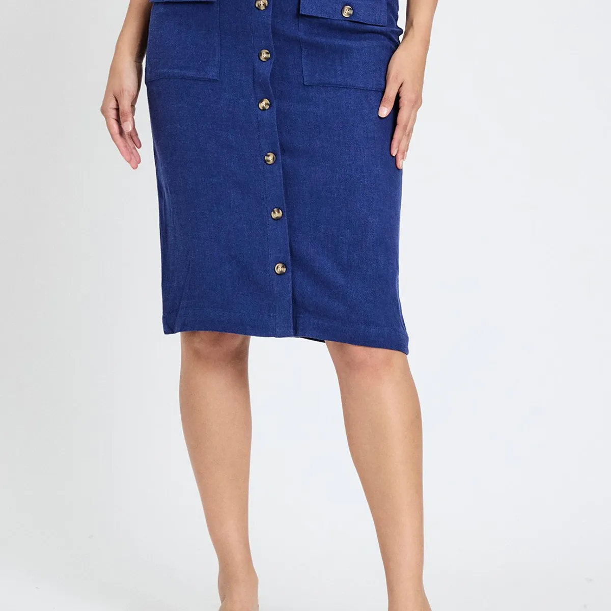 ASH - Falda Larga Azul Marino Mujer Ash